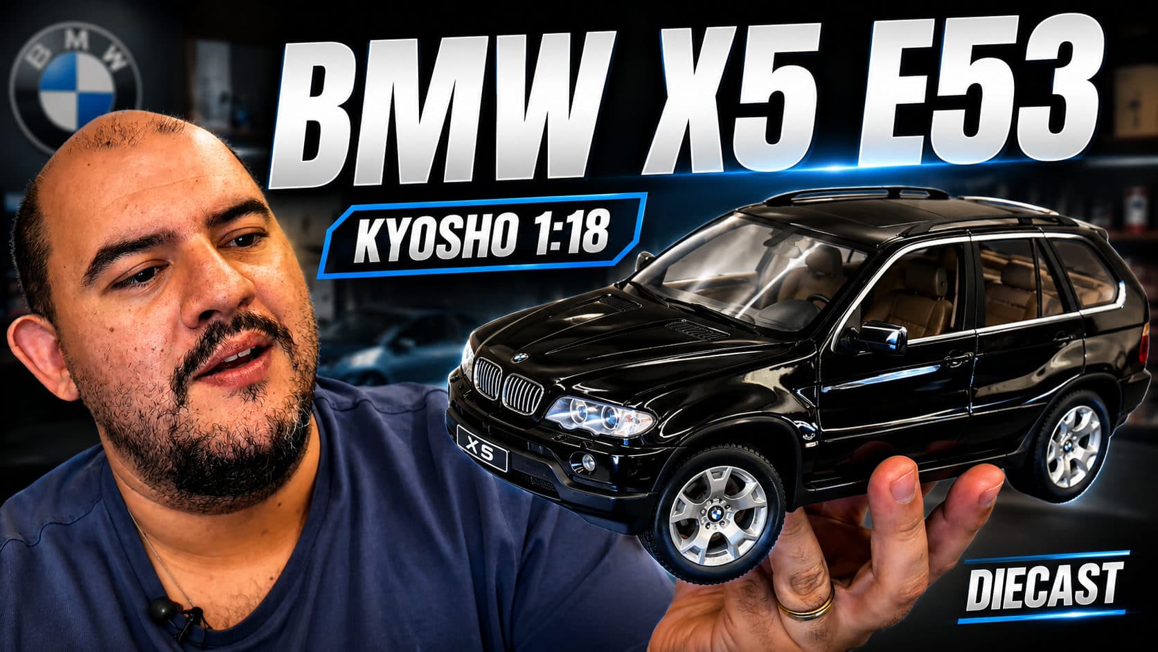 BMW X5 E53 1:18 KYOSHO, diecast e unboxing